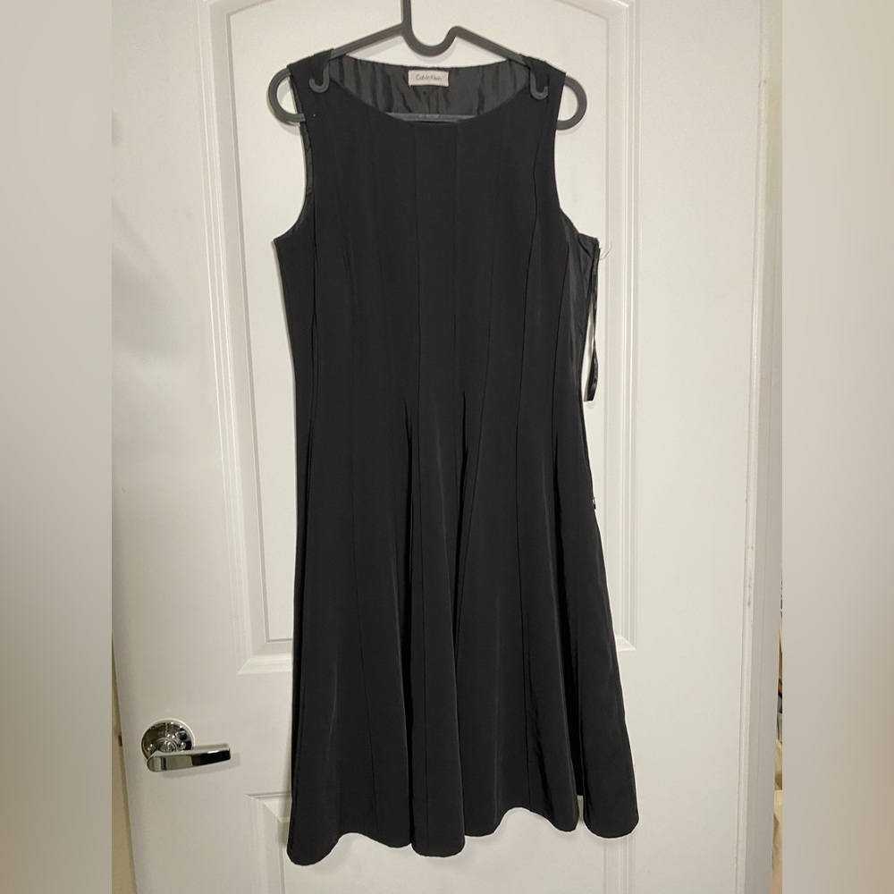 Calvin Klein Black Pleated Dress Size 8